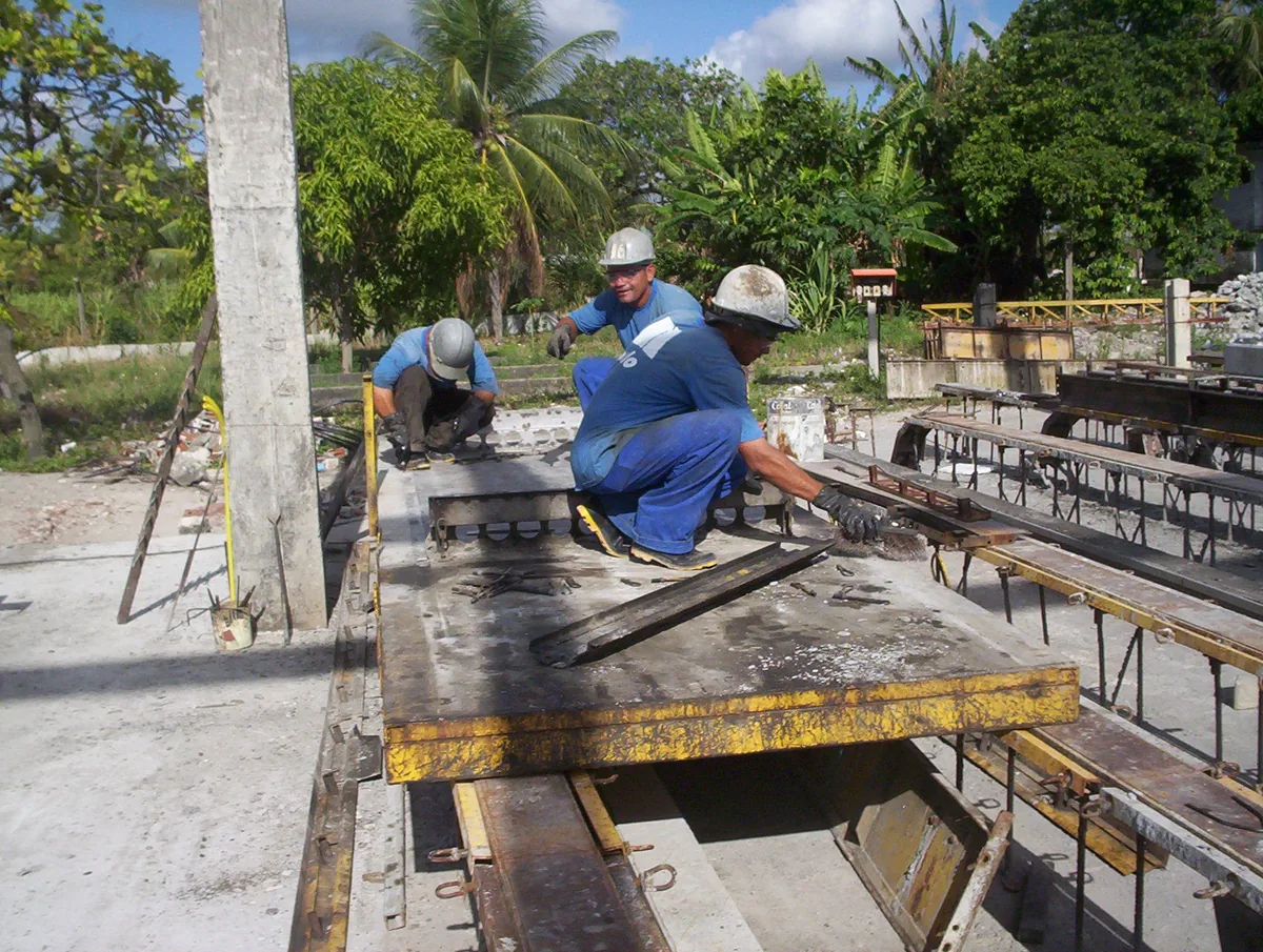 Base pré-moldada para caixa d'água
